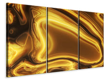Laden Sie das Bild in den Galerie-Viewer, Leinwandbild 3-teilig Abstrakt Flüssiges Gold
