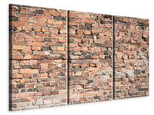 Laden Sie das Bild in den Galerie-Viewer, Leinwandbild 3-teilig Alte Backsteinmauer