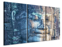 Laden Sie das Bild in den Galerie-Viewer, Leinwandbild 3-teilig Buddha Statur