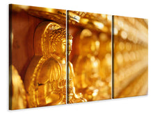 Laden Sie das Bild in den Galerie-Viewer, Leinwandbild 3-teilig Buddhas