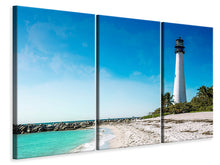 Laden Sie das Bild in den Galerie-Viewer, Leinwandbild 3-teilig Cape Florida Ligthhouse