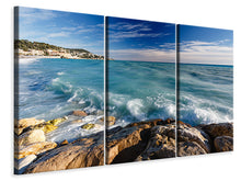 Laden Sie das Bild in den Galerie-Viewer, Leinwandbild 3-teilig Cote D`Azur