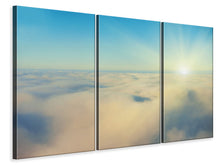 Laden Sie das Bild in den Galerie-Viewer, Leinwandbild 3-teilig Dämmerung über den Wolken