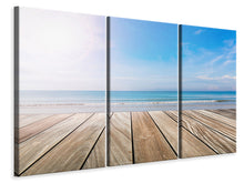 Laden Sie das Bild in den Galerie-Viewer, Leinwandbild 3-teilig Das schöne Strandhaus