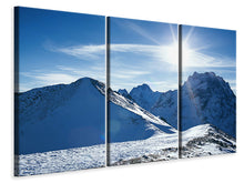Laden Sie das Bild in den Galerie-Viewer, Leinwandbild 3-teilig Der Berg im Schnee