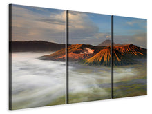 Laden Sie das Bild in den Galerie-Viewer, Leinwandbild 3-teilig Der Bromo Vulkan