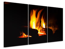 Laden Sie das Bild in den Galerie-Viewer, Leinwandbild 3-teilig Der Kamin