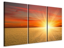 Laden Sie das Bild in den Galerie-Viewer, Leinwandbild 3-teilig Der Sonnenuntergang