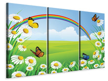 Laden Sie das Bild in den Galerie-Viewer, Leinwandbild 3-teilig Der bunte Regenbogen