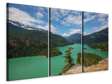 Laden Sie das Bild in den Galerie-Viewer, Leinwandbild 3-teilig Diablo Bergsee