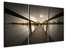 Laden Sie das Bild in den Galerie-Viewer, Leinwandbild 3-teilig Die Holzbrücke