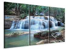 Laden Sie das Bild in den Galerie-Viewer, Leinwandbild 3-teilig Ein Wasserfall
