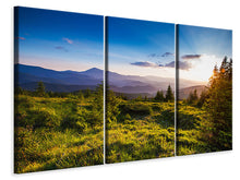 Laden Sie das Bild in den Galerie-Viewer, Leinwandbild 3-teilig Friedliche Landschaft