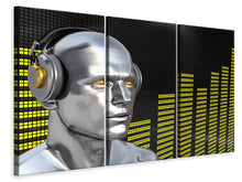 Laden Sie das Bild in den Galerie-Viewer, Leinwandbild 3-teilig Futuristischer DJ