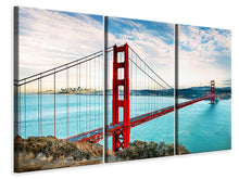 Laden Sie das Bild in den Galerie-Viewer, Leinwandbild 3-teilig Golden Gate Bridge