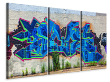 Laden Sie das Bild in den Galerie-Viewer, Leinwandbild 3-teilig Graffiti NYC