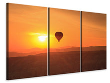 Laden Sie das Bild in den Galerie-Viewer, Leinwandbild 3-teilig Heissluftballon bei Sonnenuntergang