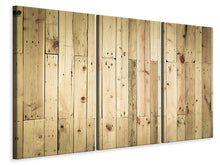 Laden Sie das Bild in den Galerie-Viewer, Leinwandbild 3-teilig Holzpaneelen
