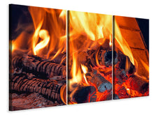 Laden Sie das Bild in den Galerie-Viewer, Leinwandbild 3-teilig Lagerfeuer