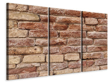 Laden Sie das Bild in den Galerie-Viewer, Leinwandbild 3-teilig Loft-Mauer