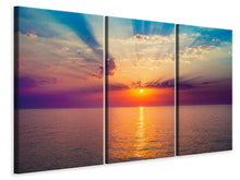 Laden Sie das Bild in den Galerie-Viewer, Leinwandbild 3-teilig Mystischer Sonnenaufgang