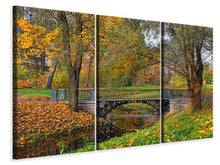 Laden Sie das Bild in den Galerie-Viewer, Leinwandbild 3-teilig Romantischer Park