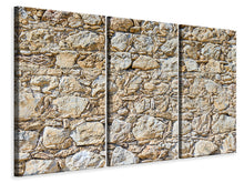 Laden Sie das Bild in den Galerie-Viewer, Leinwandbild 3-teilig Sandsteinmauer