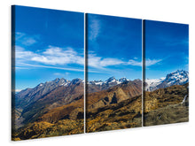 Laden Sie das Bild in den Galerie-Viewer, Leinwandbild 3-teilig Schweizer Alpen im Frühling