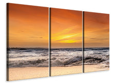 Laden Sie das Bild in den Galerie-Viewer, Leinwandbild 3-teilig See mit Sonnenuntergang