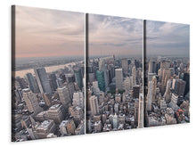 Laden Sie das Bild in den Galerie-Viewer, Leinwandbild 3-teilig Skyline Blick über Manhattan