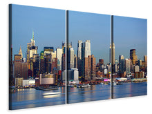 Laden Sie das Bild in den Galerie-Viewer, Leinwandbild 3-teilig Skyline Midtown Manhattan