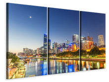 Laden Sie das Bild in den Galerie-Viewer, Leinwandbild 3-teilig Skyline Sydney in der Abenddämmerung