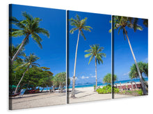Laden Sie das Bild in den Galerie-Viewer, Leinwandbild 3-teilig Sommer Sonne Strand
