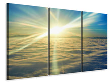Laden Sie das Bild in den Galerie-Viewer, Leinwandbild 3-teilig Sonnenaufgang über den Wolken