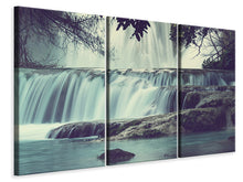 Laden Sie das Bild in den Galerie-Viewer, Leinwandbild 3-teilig Wasserfall Mexiko