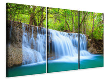Laden Sie das Bild in den Galerie-Viewer, Leinwandbild 3-teilig Wasserfall Si Nakharin
