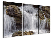 Laden Sie das Bild in den Galerie-Viewer, Leinwandbild 3-teilig Wasserfall XXL