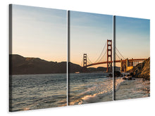 Laden Sie das Bild in den Galerie-Viewer, Leinwandbild 3-teilig An der Golden Gate Brücke