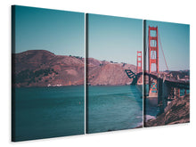 Laden Sie das Bild in den Galerie-Viewer, Leinwandbild 3-teilig An der Golden Gate