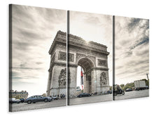 Laden Sie das Bild in den Galerie-Viewer, Leinwandbild 3-teilig Arc de Triomphe