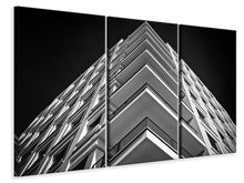 Laden Sie das Bild in den Galerie-Viewer, Leinwandbild 3-teilig Balkone sw