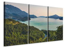 Laden Sie das Bild in den Galerie-Viewer, Leinwandbild 3-teilig Beste Aussicht auf den Bergsee