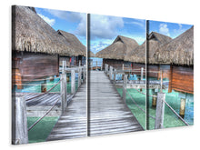 Laden Sie das Bild in den Galerie-Viewer, Leinwandbild 3-teilig Bora Bora