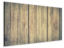 Laden Sie das Bild in den Galerie-Viewer, Leinwandbild 3-teilig Bretter Wand
