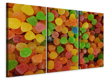 Laden Sie das Bild in den Galerie-Viewer, Leinwandbild 3-teilig Bunte Fruchtgummis