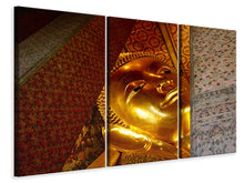 Laden Sie das Bild in den Galerie-Viewer, Leinwandbild 3-teilig Close up Buddha