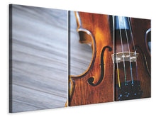 Laden Sie das Bild in den Galerie-Viewer, Leinwandbild 3-teilig Close up Violine
