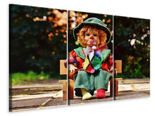 Laden Sie das Bild in den Galerie-Viewer, Leinwandbild 3-teilig Der Clown