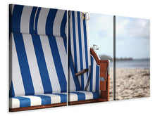 Laden Sie das Bild in den Galerie-Viewer, Leinwandbild 3-teilig Der eigene Strandkorb