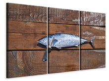 Laden Sie das Bild in den Galerie-Viewer, Leinwandbild 3-teilig Der frische Fisch